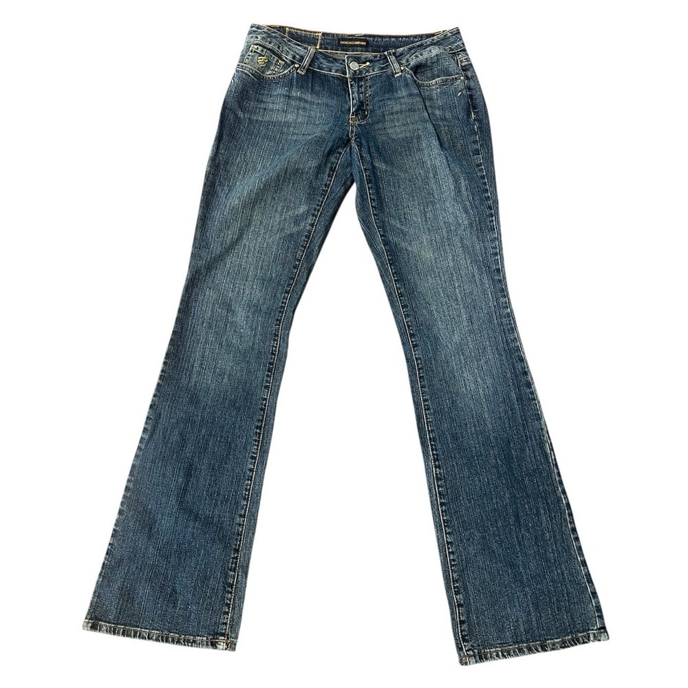 Y2K Vintage Rocawear Embroidered Pocket  Womens Jeans Sz 3 - Picture 3 of 5